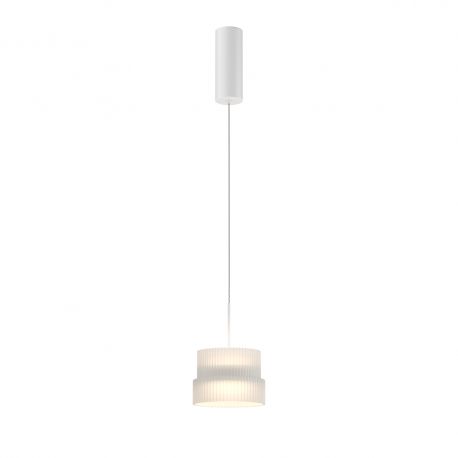 Pendule, Lustre suspendate - Lustra, Pendul LED cu sticla canelata Scala alb