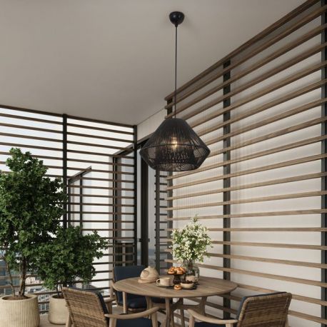 Pendule - Lustra, Pendul din ratan sintetic pentru exterior Aell negru