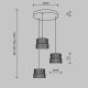 Pendule, Lustre suspendate - Lustra cu 3 pendule LED cu sticla canelata Scala bronz