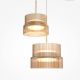 Pendule, Lustre suspendate - Lustra cu 3 pendule LED cu sticla canelata Scala bronz