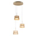 Lustra cu 3 pendule LED cu sticla canelata Scala bronz