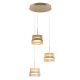 Pendule, Lustre suspendate - Lustra cu 3 pendule LED cu sticla canelata Scala bronz