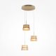 Pendule, Lustre suspendate - Lustra cu 3 pendule LED cu sticla canelata Scala bronz