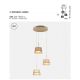 Pendule, Lustre suspendate - Lustra cu 3 pendule LED cu sticla canelata Scala bronz