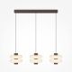 Pendule, Lustre suspendate - Lustra cu 3 pendule LED metal maro, sticla Nuvem