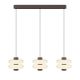Pendule, Lustre suspendate - Lustra cu 3 pendule LED metal maro, sticla Nuvem