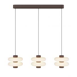 Pendule, Lustre suspendate - Lustra cu 3 pendule LED metal maro, sticla Nuvem