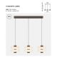 Pendule, Lustre suspendate - Lustra cu 3 pendule LED metal maro, sticla Nuvem