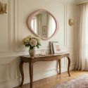 Oglinda de perete decorativa ORGANIC 90cm rosa