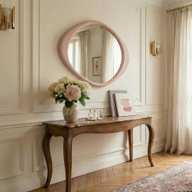 Oglinda de perete decorativa ORGANIC 90cm rosa