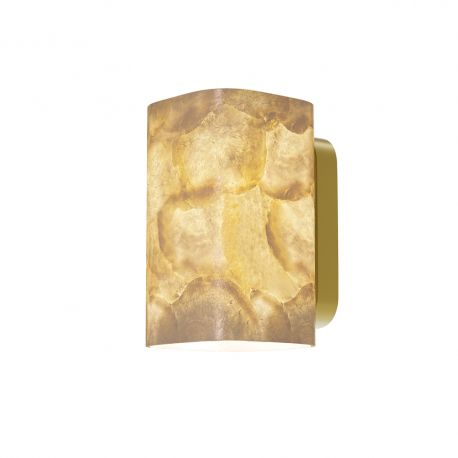 Aplice, corpuri de iluminat pentru pereti - Aplica de perete Maris din metal auriu si scoica Capiz