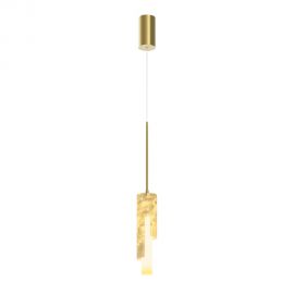 Pendule, Lustre suspendate - Lustra, Pendul Maris din metal auriu si scoica Capiz
