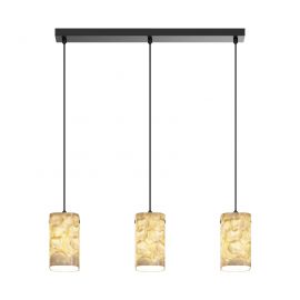 Pendule, Lustre suspendate - Lustra, Pendul Maris din metal auriu si scoica Capiz
