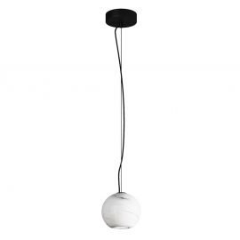 Pendule, Lustre suspendate - Lustra, Pendul minimalist sfera piatra alba Texture