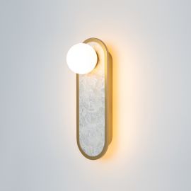 Aplice, corpuri de iluminat pentru pereti - Aplica LED mozaic din sidef natural Capiz Perlamour