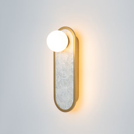 Aplice, corpuri de iluminat pentru pereti - Aplica LED mozaic din sidef natural Capiz Perlamour