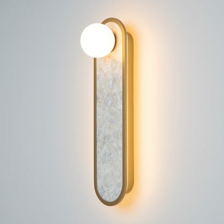 Aplice, corpuri de iluminat pentru pereti - Aplica LED mozaic din sidef natural Capiz Perlamour