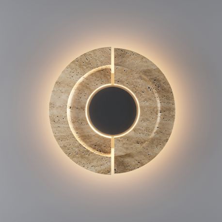 Aplice, corpuri de iluminat pentru pereti - Aplica de perete LED din travertin natural Daylight