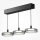 Pendule, Lustre suspendate - Lustra cu 3 pendule LED Float sticla fumurie