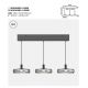 Pendule, Lustre suspendate - Lustra cu 3 pendule LED Float sticla fumurie