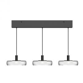 Pendule, Lustre suspendate - Lustra cu 3 pendule LED Float sticla transparenta