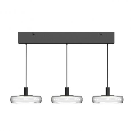 Pendule, Lustre suspendate - Lustra cu 3 pendule LED Float sticla transparenta