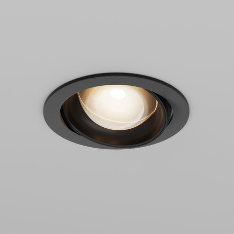 Iluminat pentru baie - Spot incastrabil LED directionabil IP44 Lens negru 3000K 12W