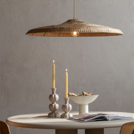 Pendule, Lustre suspendate - Lustra boho style Santorini 75x20cm natural, L