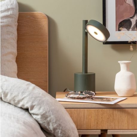 Veioze - Lampa de masa LED din lemn de frasin verde Okinawa