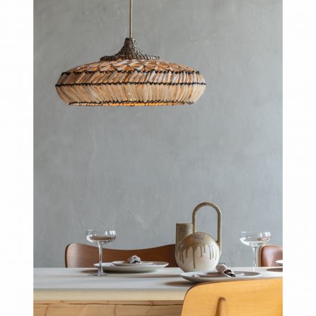 Pendule, Lustre suspendate - Lustra boho style Rinjani 50x24cm natural, S