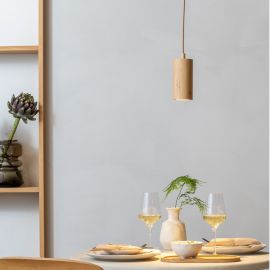 Pendule, Lustre suspendate - Pendul cu Spot din bambus natur Java