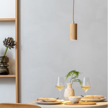Pendule, Lustre suspendate - Pendul cu Spot din bambus natur Java