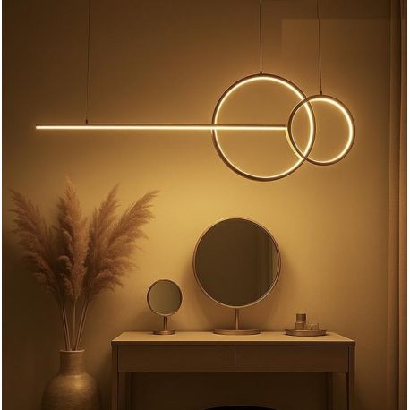 Pendule, Lustre suspendate - Lustra aurie inelara LED Range 120cm