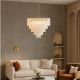 Pendule, Lustre suspendate - Lustra suspendata metal auriu, sticla alba GORDON 80