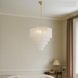 Pendule, Lustre suspendate - Lustra suspendata metal auriu, sticla alba GORDON 60