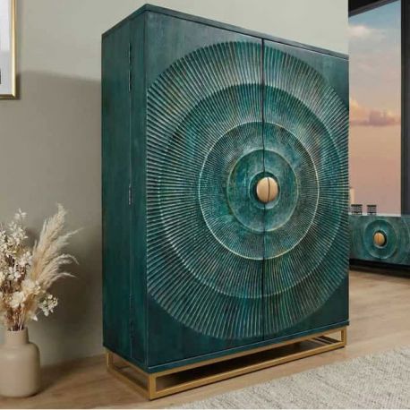 Comode - Bufet/ Bar design vintage GOLDEN SUNSET 140cm turcoaz