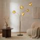 Lampadare - Lampa de podea moderna cu 5 globuri sticla aurie LIQUID DIAMOND