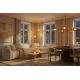 Lampadare - Lampa de podea moderna cu 5 globuri sticla aurie LIQUID DIAMOND