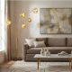 Lampadare - Lampa de podea moderna cu 5 globuri sticla aurie LIQUID DIAMOND