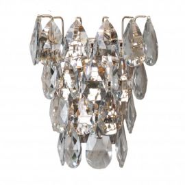 Aplice, corpuri de iluminat pentru pereti - Aplica de perete metal auriu si cristale sticla BARLETTA