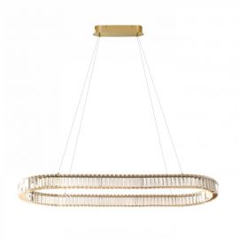 Candelabre, Lustre - Lustra LED ovala cu telecomanda SPARK aurie 120 CCT DIMM