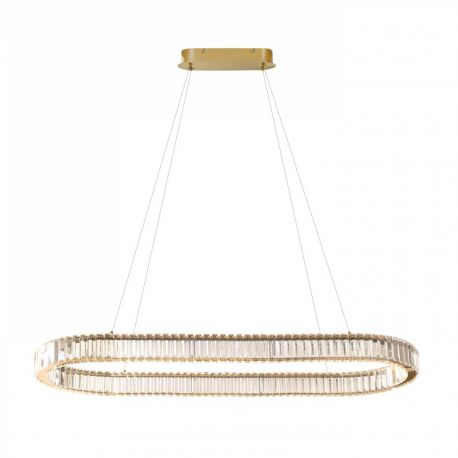 Candelabre, Lustre - Lustra LED ovala cu telecomanda SPARK aurie 120 CCT DIMM