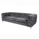 Canapea design Chesterfield, Catifea, Gri inchis, MODERN BAROCK 240cm