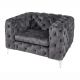 Fotolii - Fotoliu design Chesterfield, Catifea, Gri inchis, MODERN BAROCK