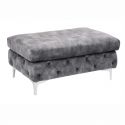 Taburete design Chesterfield, Catifea, Gri inchis, MODERN BAROCK