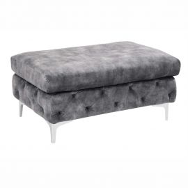 Fotolii - Taburete design Chesterfield, Catifea, Gri inchis, MODERN BAROCK