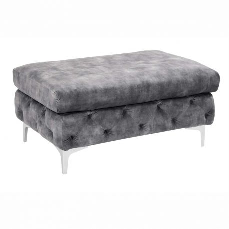 Fotolii - Taburete design Chesterfield, Catifea, Gri inchis, MODERN BAROCK