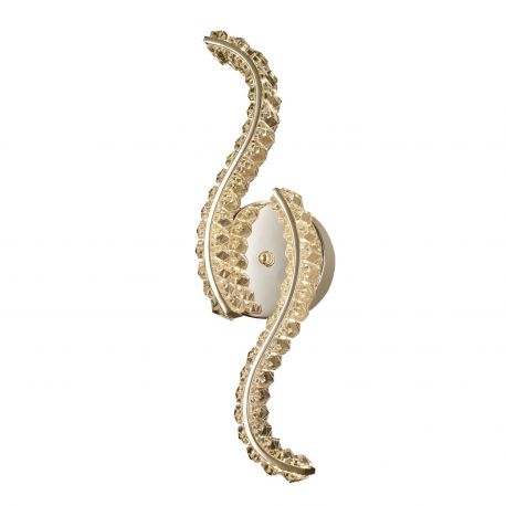 Aplice, corpuri de iluminat pentru pereti - Aplica de perete metal auriu si cristale sticla VALIRA