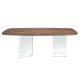 Mese dining - Masa dining design LUX Glass and Walnut 220x110cm