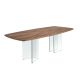 Mese dining - Masa dining design LUX Glass and Walnut 220x110cm